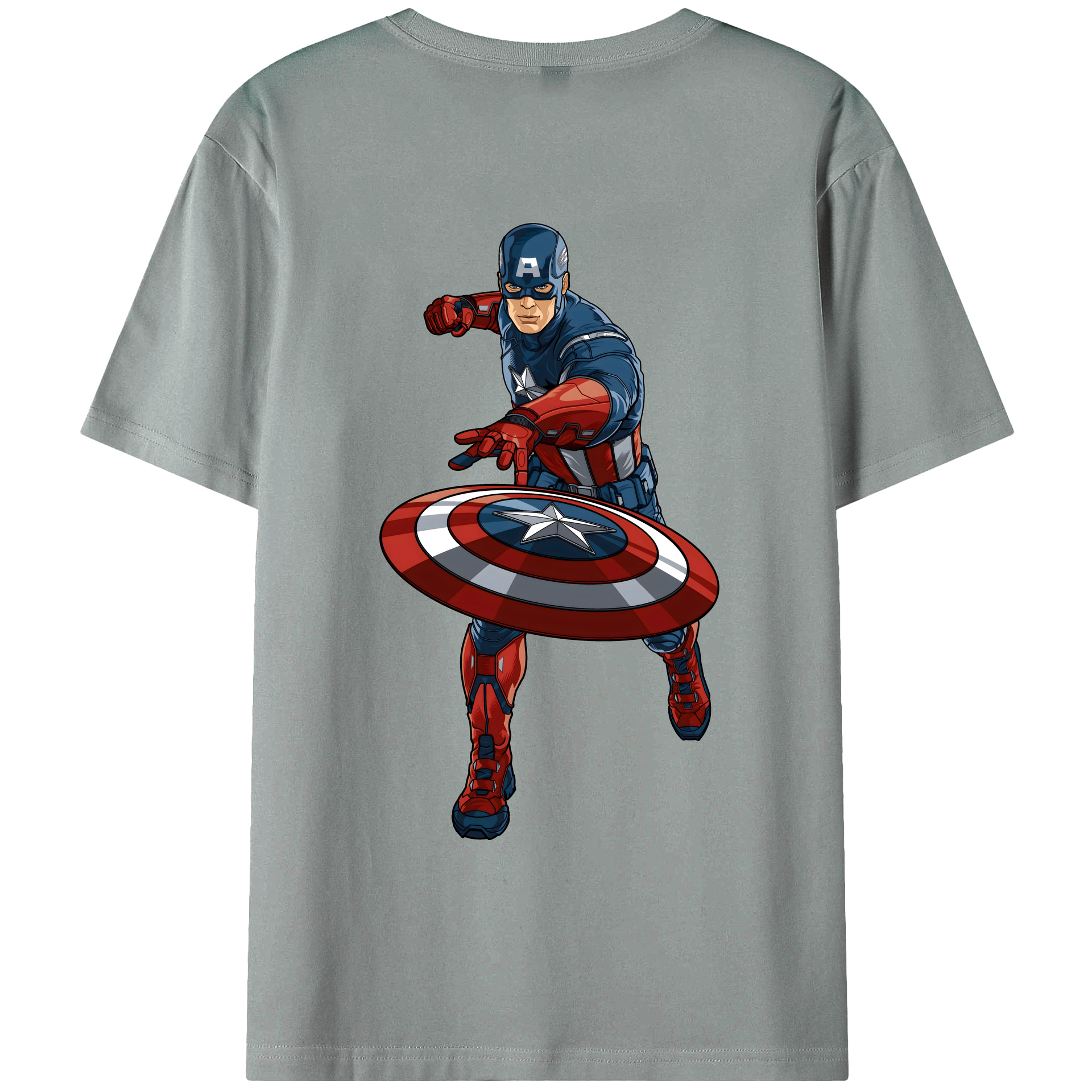 （画像用） アベンジャーズ The Avengers 綿100％ メンズ半袖Tシャツ（バックプリント） 通気性